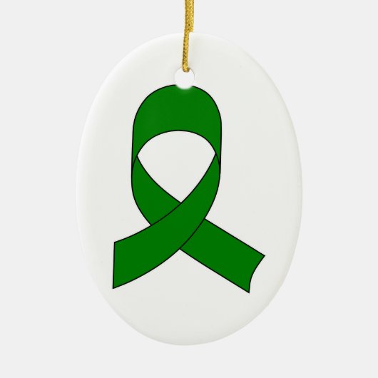 Green Ribbon Zeichnend Keramik Ornament (Vorne)