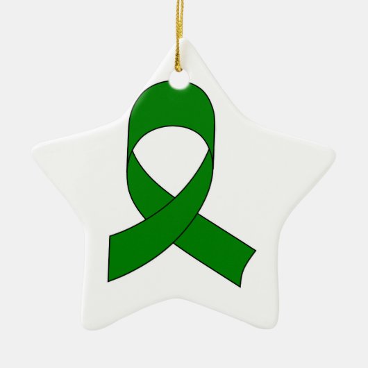 Green Ribbon Zeichnend Keramik Ornament (Vorne)