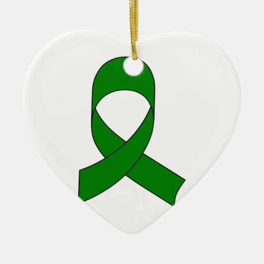 Green Ribbon Zeichnend Keramikornament (Vorne)