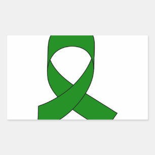 Green Ribbon Zeichnend Rechteckiger Aufkleber
