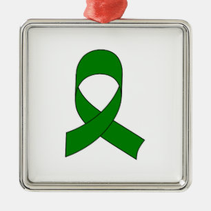 Green Ribbon Zeichnend Silbernes Ornament