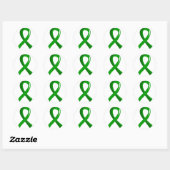 Green Ribbon zur psychischen Gesundheit 3 Runder Aufkleber (Blatt)