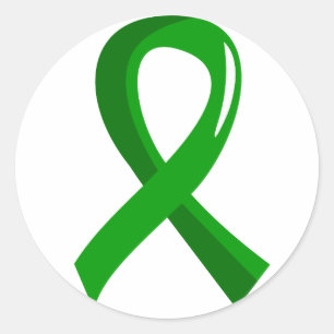 Green Ribbon zur psychischen Gesundheit 3 Runder Aufkleber