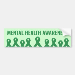 Green Ribbon zur Sensibilisierung für psychische G Autoaufkleber