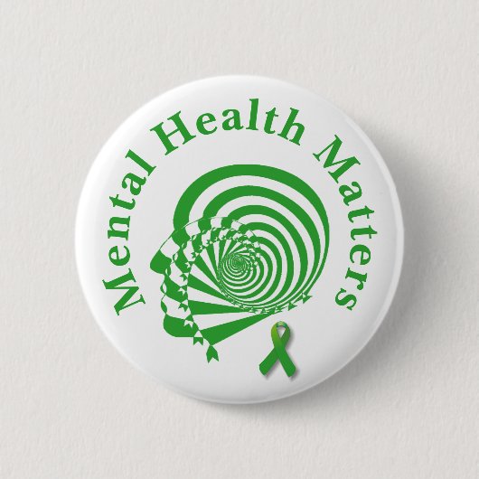 Green Ribbon zur Sensibilisierung für psychische G Button (Vorderseite)