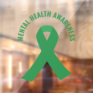 Green Ribbon zur Sensibilisierung für psychische G Fensteraufkleber