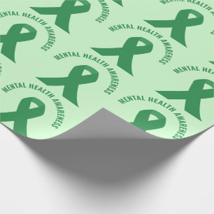 Green Ribbon zur Sensibilisierung für psychische G Geschenkpapier