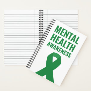 Green Ribbon zur Sensibilisierung für psychische G Notizblock