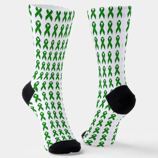 Green Ribbon zur Sensibilisierung für psychische G Socken (Gewinkelt)