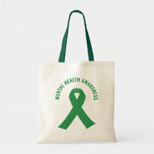 Green Ribbon zur Sensibilisierung für psychische G Tragetasche