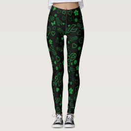Green Ribbons Multi..C Diff Leggings