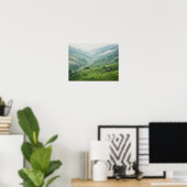 Green Rice Terraces Mountain Valley Landscape Poster (Heimbüro)
