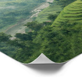 Green Rice Terraces Mountain Valley Landscape Poster (Ecke)