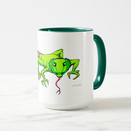Green Ringo Lizard Tasse (VorderseiteRechts)