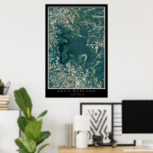 Green River Lake Kentucky Satellite Poster Karte (Heimbüro)