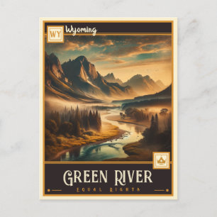 Green River, Wyoming VINTAG Postkarte