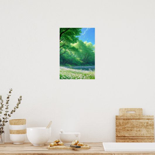 Green Riverbank Poster (Küche)