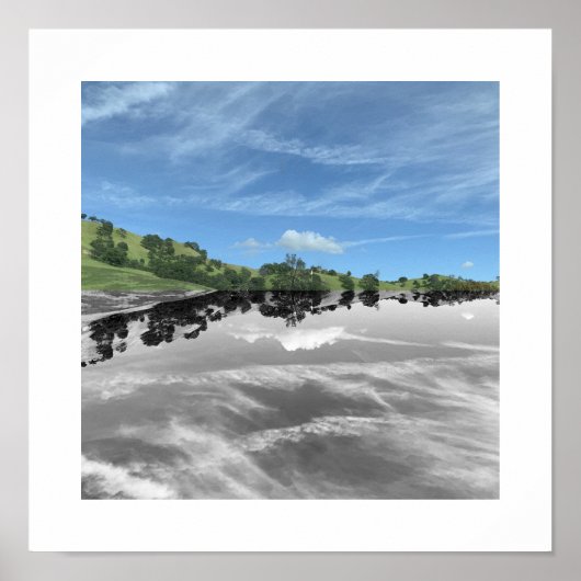 Green Road Reflection Photography Poster (Vorne)