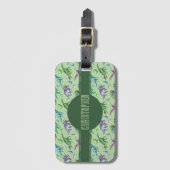 Green Roaring Jurassic Dinosaur mit Namen Gepäckanhänger (Vorderseite Vertikal)