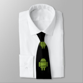 Green Robot Computer Gamer Nerd Krawatte