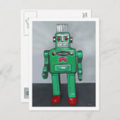 Green Robot Postkarte (Vorne/Hinten)