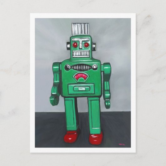 Green Robot Postkarte (Vorderseite)