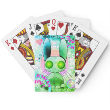 Green Roboter Hase Kawaii Spielkarten