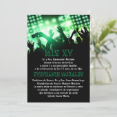 Green Rock Star Quinceanera Einladung zum Geburtst (Stehend Vorderseite)