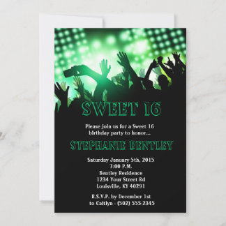 Green Rock Star Sweet 16 Geburtstag Einladung
