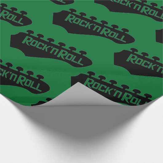 Green Rock und Roll Gitarren Muster Geschenkpapier (Ecke)