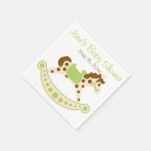 Green Rocking Horse Baby Shower Napkins Serviette (Ecke)