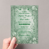 Green Rococo Garden Grand Baroque Opulence Wedding Acryleinladungen (Insitu (Handheld))
