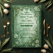 Green Rococo Garden Grand Baroque Opulence Wedding Acryleinladungen