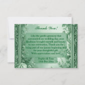 Green Rococo Garden Grand Baroque Opulence Wedding Dankeskarte (Vorderseite)