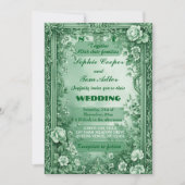 Green Rococo Garden Grand Baroque Opulence Wedding Einladung (Vorderseite)