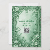 Green Rococo Garden Grand Baroque Opulence Wedding Einladung (Rückseite)
