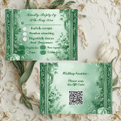 Green Rococo Garden Grand Baroque Opulence Wedding RSVP Karte