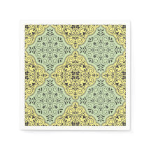 Green Rokoko Pattern Geblüht