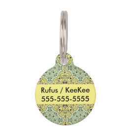 Green Rokoko Pattern Geblüht Tiermarke