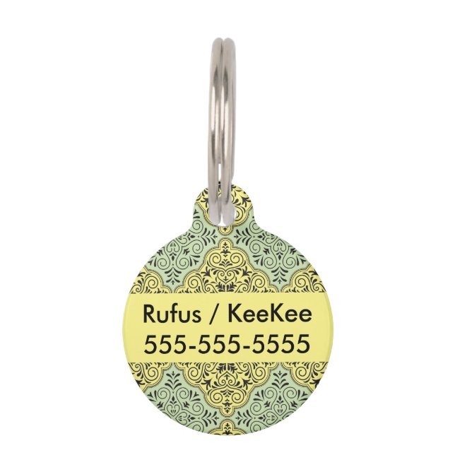 Green Rokoko Pattern Geblüht Tiermarke (Vorderseite)