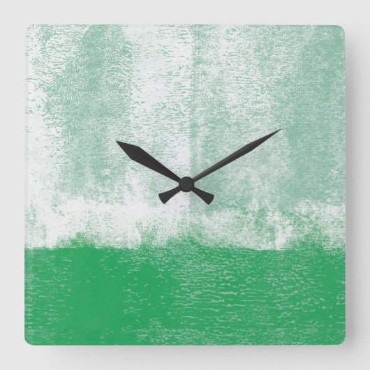 Green rolled paint clock quadratische wanduhr (Vorderseite)