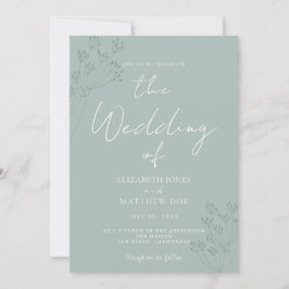 Green Romantic Greenery Wedding Invitation Einladung