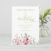 Green Romantic Photo Couple Wedding Floral Wreath (Stehend Vorderseite)