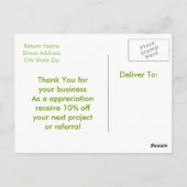 Green Roof Vielen Dank Postkarte (Rückseite)