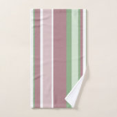 Green, Rose and Pink Stripes Badhandtuch Set (Handtuch)