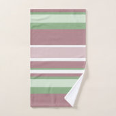 Green, Rose and Pink Stripes Badhandtuch Set (Handtuch)