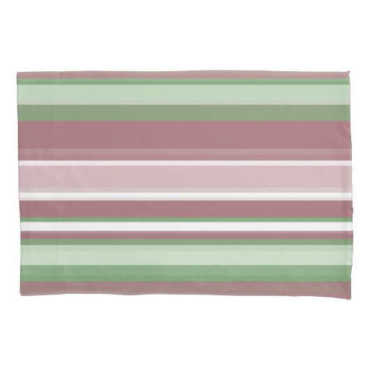 Green, Rose and Pink Stripes Kissenbezug (Vorderseite)