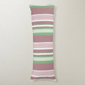 Green, Rose and Pink Stripes Seitenschläferkissen (Vorderseite Vertikal)