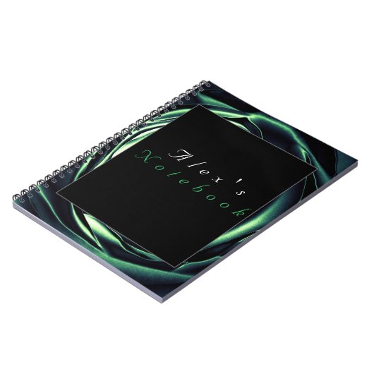 Green Rose Design Spiral Art Foto Notebook Notizblock (Linke Seite)