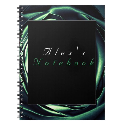 Green Rose Design Spiral Art Foto Notebook Notizblock (Vorderseite)